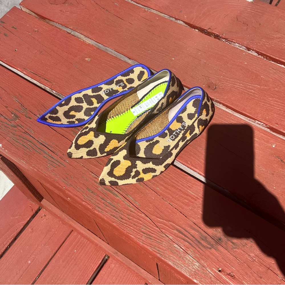 Rothy’s Leopard Print Pointed Toe Flats Size 6 - image 3